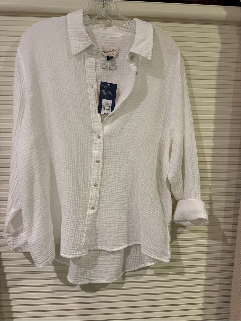 Universal Thread White Gauze Button-Down Shirt - Women’s